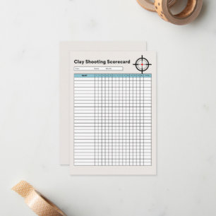 Sporting Clay Shooting Family Name Scorecards Card