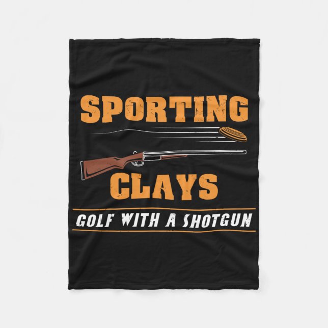 Sporting Clays - Golf With A Shotgun - Clay Target Fleece Blanket (Front)