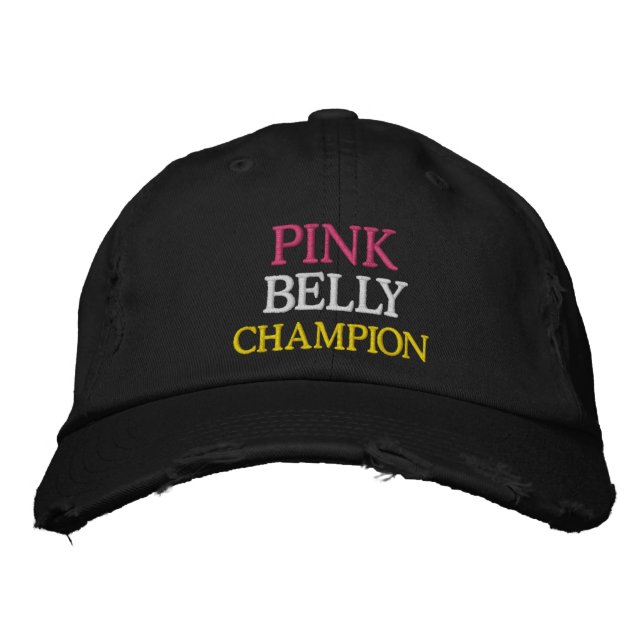 Sporting Goods School Games PINK BELLY CHAMP Embroidered Hat (Front)