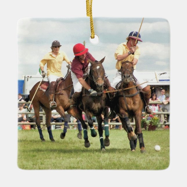 SPORTING HORSES CERAMIC ORNAMENT (Front)