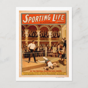 "Sporting Life" Boxing Theatrical Play Poster Postcard
