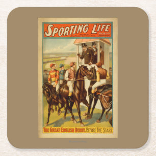 Sporting Life - The Great English Derby Theatre Square Paper Coaster