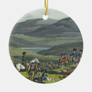 Sporting Meeting in the Highlands, aquatinted by I Ceramic Tree Decoration