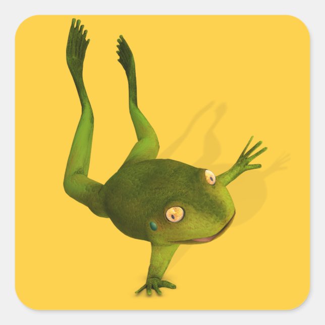 Sportive Frog Square Sticker (Front)