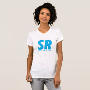 SPORTREEL WOMEN FITTED T-SHIRT WITH BLUE LOGO