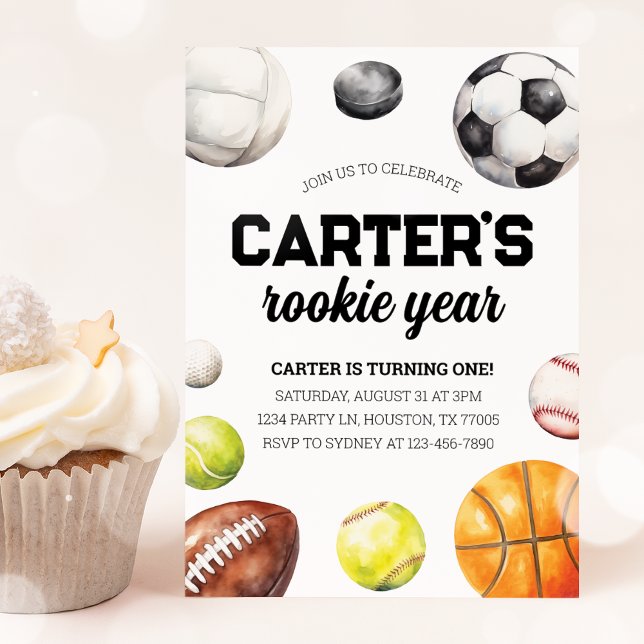 Sports 1st Birthday Invitation (Creator Uploaded)