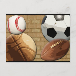 Sports Al-Star, Basketball/Soccer/Football Postcard