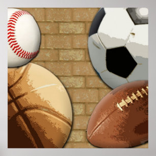 Sports Al-Star, Basketball/Soccer/Football Poster