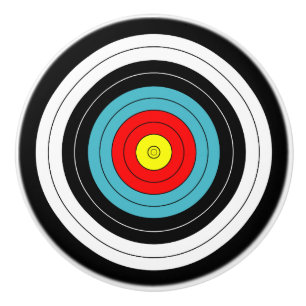Sports Archery Target on Black Ceramic Knob