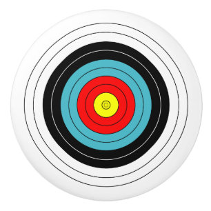Sports Archery Target on White Ceramic Knob