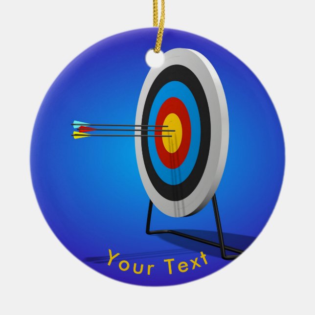 SPORTS Archery Triple Bullseye Ceramic Tree Decoration (Front)