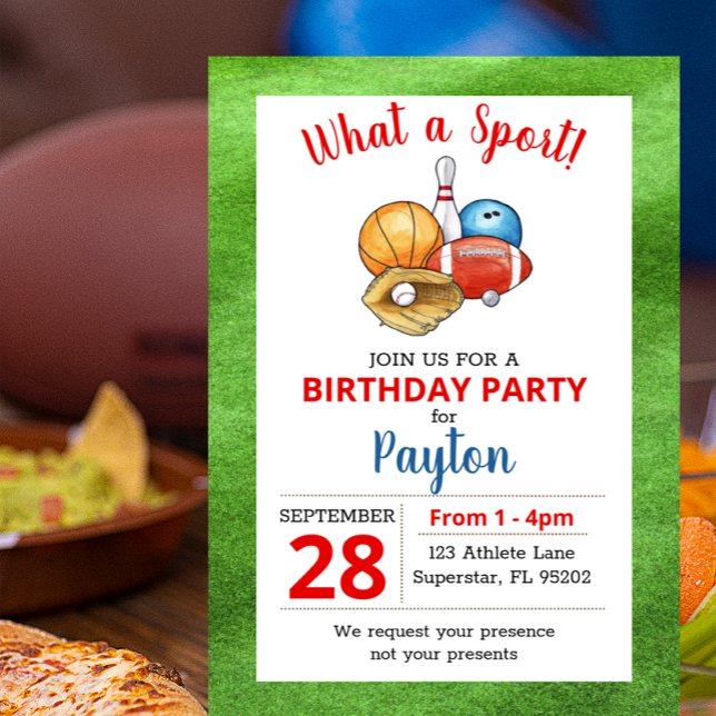 Sports Athlete All Star Birthday Invitation (Creator Uploaded)