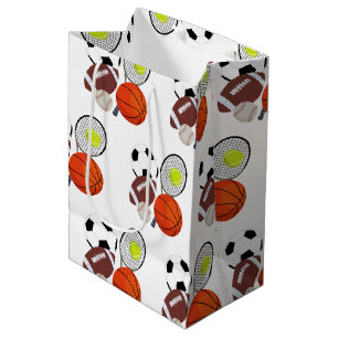 Sports Athletic Balls Medium Gift Bag