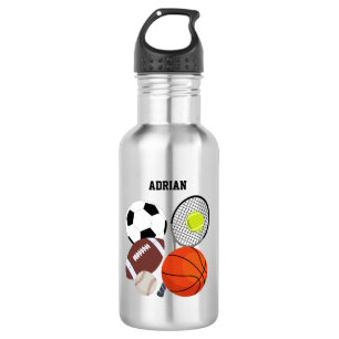 Sports Athletic Balls Personalised Name School  532 Ml Water Bottle
