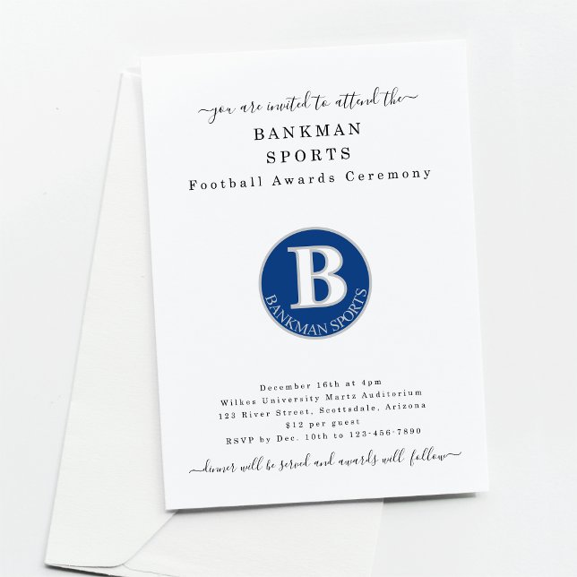 Sports Award Banquet Football Softball Baseball Invitation (Creator Uploaded)