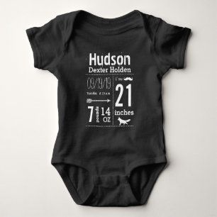 Sports Baby Boy Birth Record Lil' Man Moustache Bodysuit
