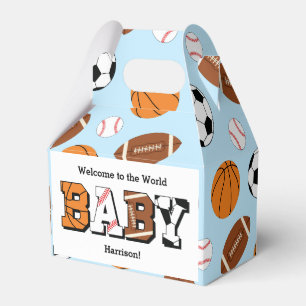Sports Baby Shower Co-ed Theme Boy Blue Favour Box