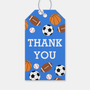Sports Baby Shower Co-ed Theme Boy Blue Gift Tags