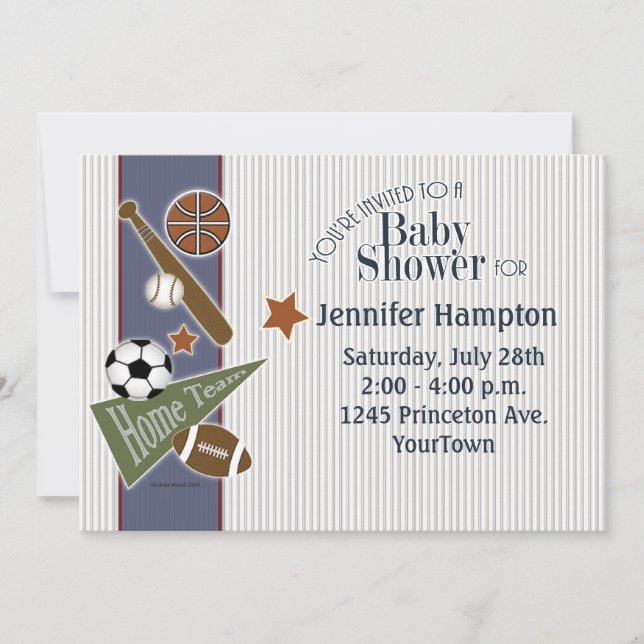 Sports Baby Shower Invitation (Front)