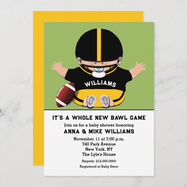 Sports Baby Shower Invitation (Front/Back)
