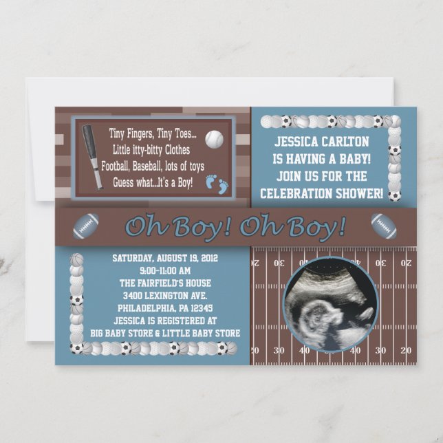 Sports Baby Shower Invitations (Front)