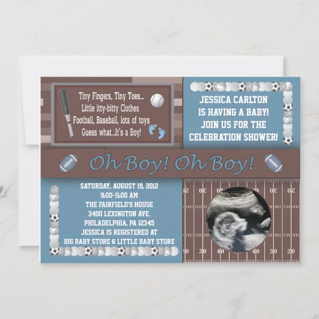 Sports Baby Shower Invitations (Front)