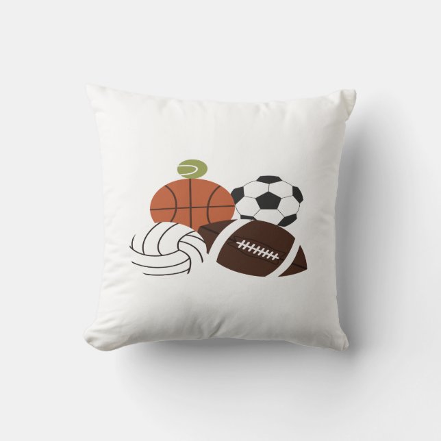 sports ball illustration cushion (Front)