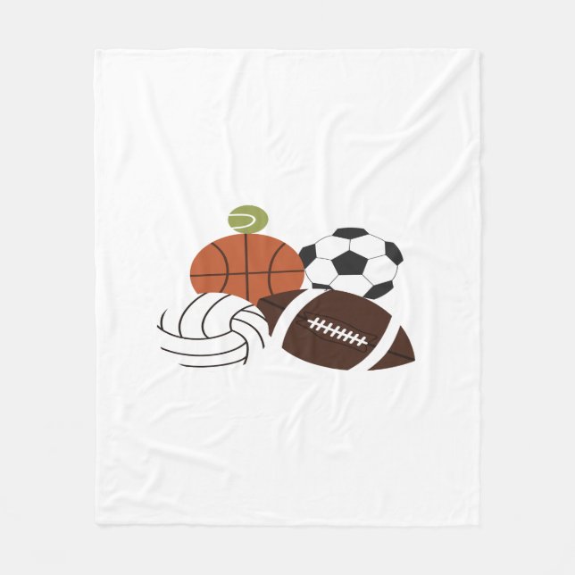 sports ball illustration fleece blanket (Front)
