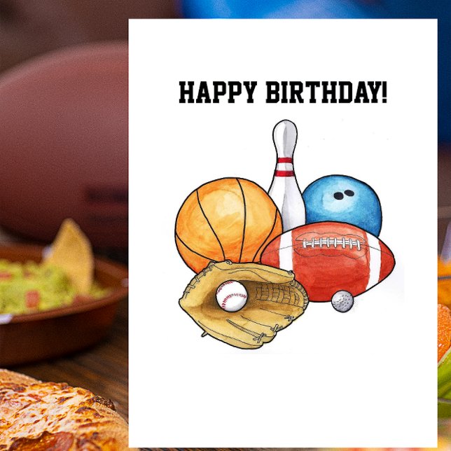 Sports Balls Birthday Card (Creator Uploaded)