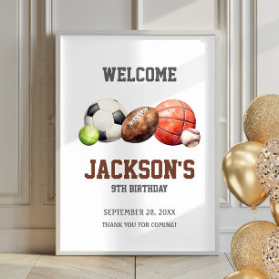Sports Balls Let's Have a Ball Poster Welcome Sign