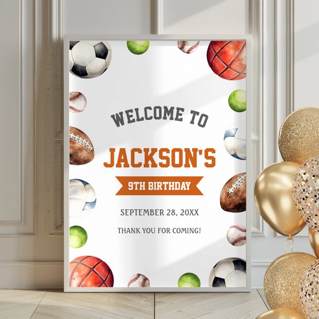 Sports Balls Let's Have a Ball Poster Welcome Sign (Creator Uploaded)
