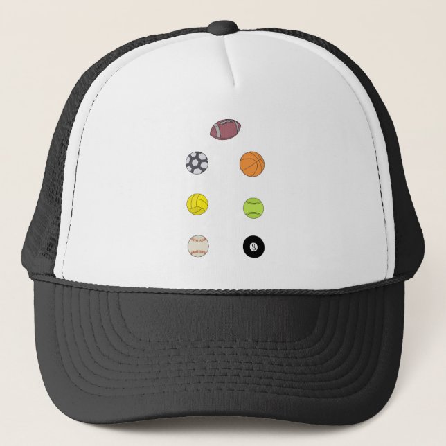Sports Balls Trucker Hat (Front)