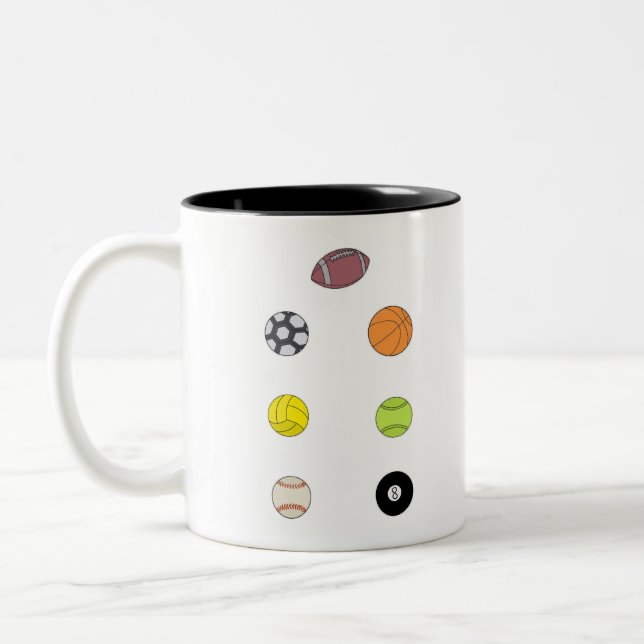 Sports Balls Two-Tone Coffee Mug (Left)