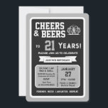 Sports Bar Birthday Cheers and Beers to 21 Years Invitation<br><div class="desc">Celebrate in true game-day style with this bold sports bar birthday invitation. Designed with a clean, modern layout and energetic athletic vibes, this invite sets the tone for a fun, laid-back celebration with friends, food, and drinks. Perfect for milestone birthdays and adult celebrations, the design features strong color blocking, sporty...</div>