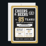 Sports Bar Birthday Cheers and Beers to 85 Years  Invitation<br><div class="desc">Celebrate in true game-day style with this bold sports bar birthday invitation. Designed with a clean, modern layout and energetic athletic vibes, this invite sets the tone for a fun, laid-back celebration with friends, food, and drinks. Perfect for milestone birthdays and adult celebrations, the design features strong color blocking, sporty...</div>