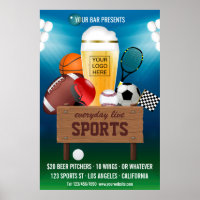 Sports Bar Event Promo add logo Advert