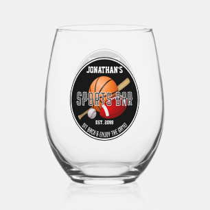 Sports Bar Lounge Drinkware Cocktail Stemless Wine Glass