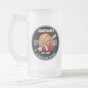 Sports Bar Lounge Drinkware Frosted Glass Beer Mug