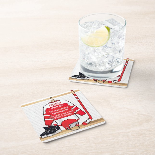 Sports Bar promotional advertising Square Paper Coaster (Insitu)