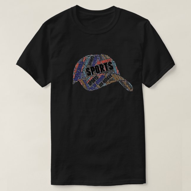 Sports Baseball Cap Colourful Graphic T-shirt (Design Front)