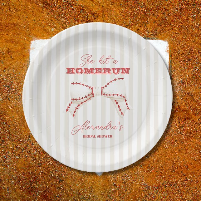 Sports Baseball Homerun  Bridal Shower Paper Plate (Creator Uploaded)