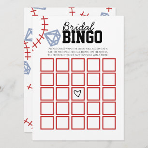 Sports Baseball Homerun Glitter Bridal Shower Game Invitation