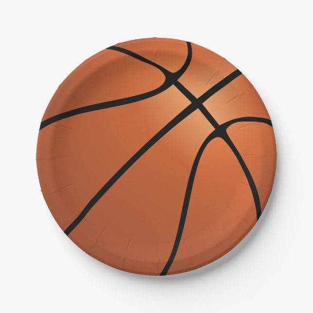 Sports Basketball Birthday Party Paper Plate (Front)