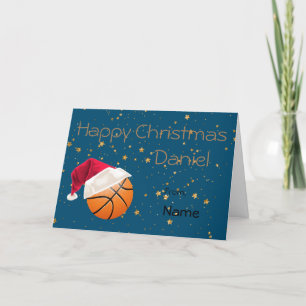 Sports Basketball Holiday Christmas Personalized Card