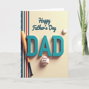 Sports Bat Fathers Day No 1 Card
