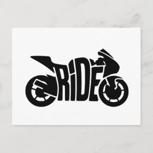 Sports Bike RIDE Holiday Postcard