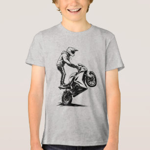 Sports Bike Stunt  Tri-Blend Shirt