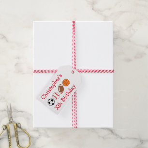 Sports Birthday Gift Tags