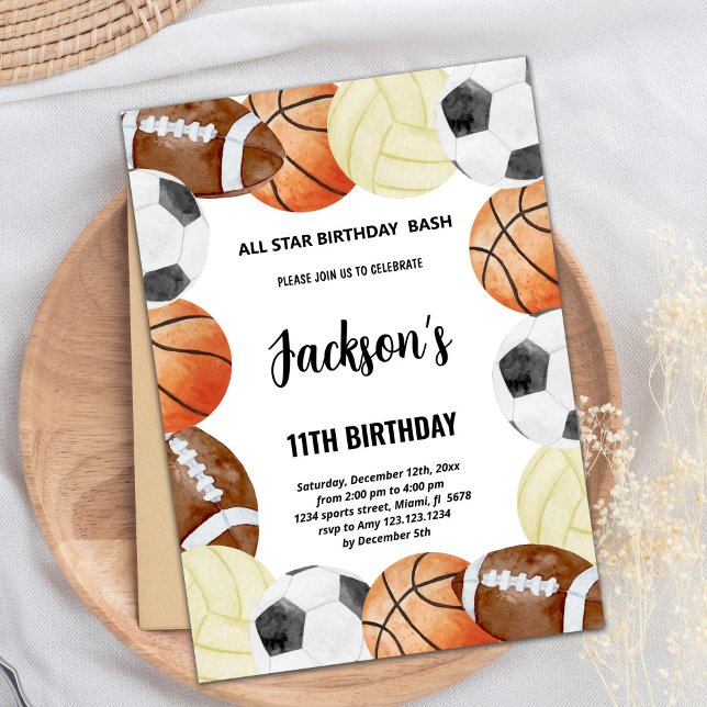 Sports Birthday Invitation (Sports Birthday Invitations)