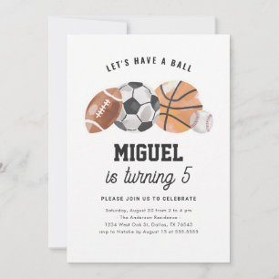 Sports Birthday Invitation for Kids